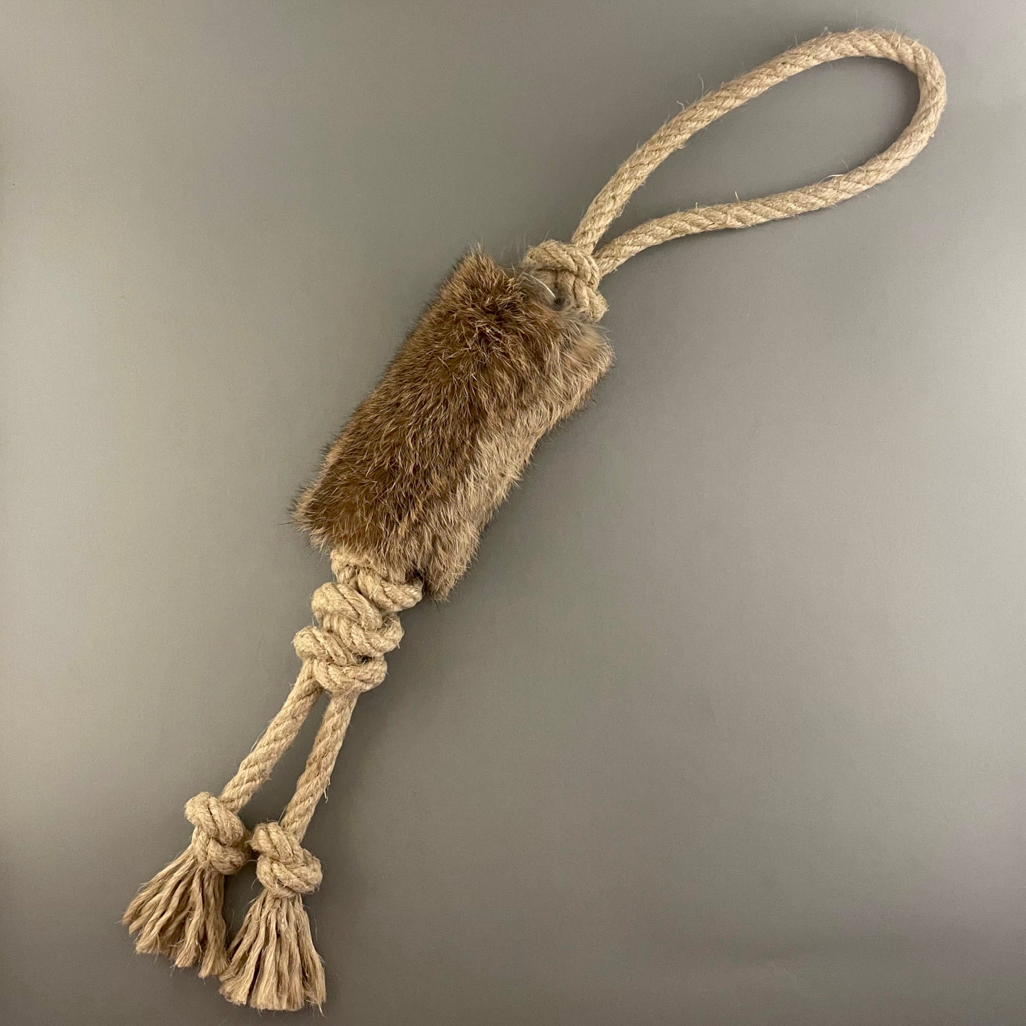 Hemp Rope and Rabbit Fur Dog Toy