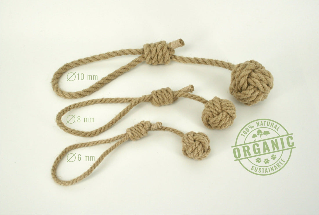 robust hemp rope monkey fist dog toy