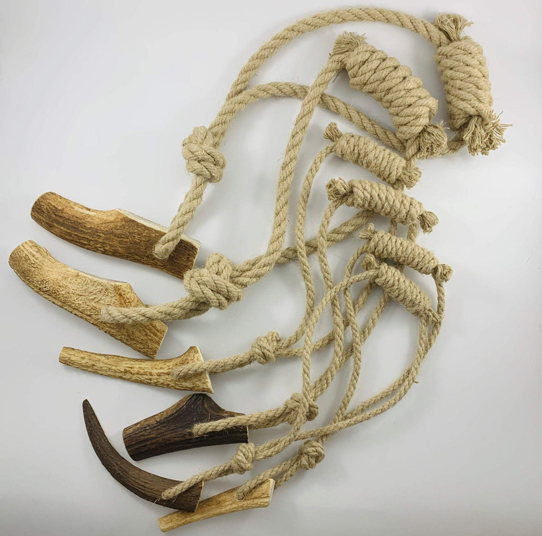 size options for hemp and antler toy for dogs