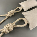 natural hemp rope dog toy closeup image