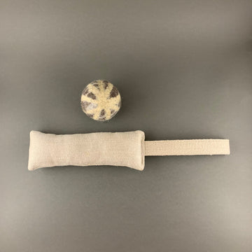 hemp dog toy and wool ball set